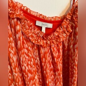 Joie NWOT Orange and White pattern top